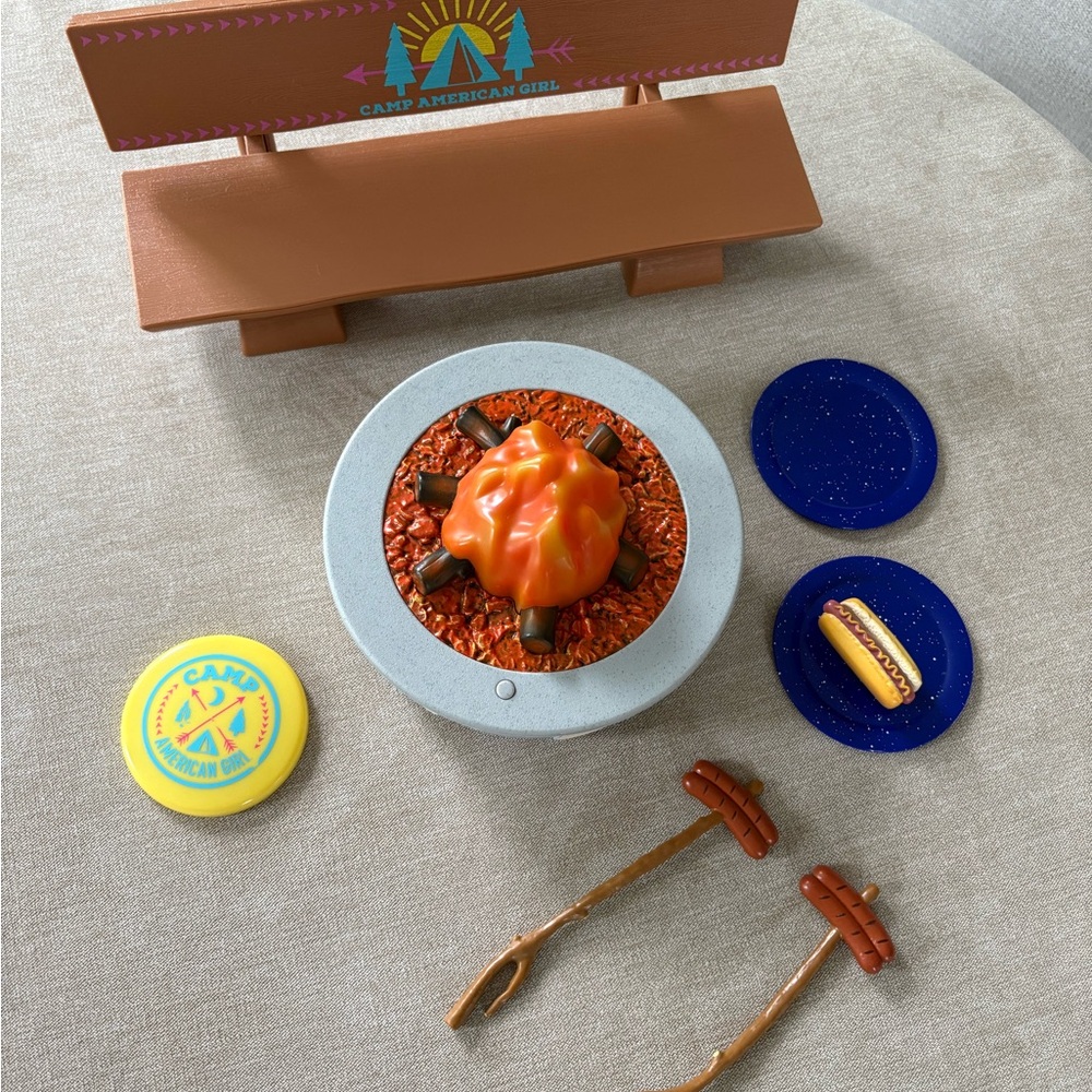 American Girl Brown and Orange Serveware Set